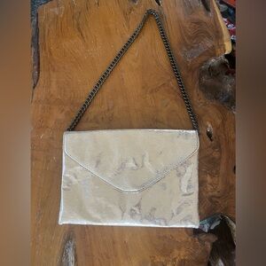 J. Crew Metallic Evening Clutch Chain Strap Formal Bag
